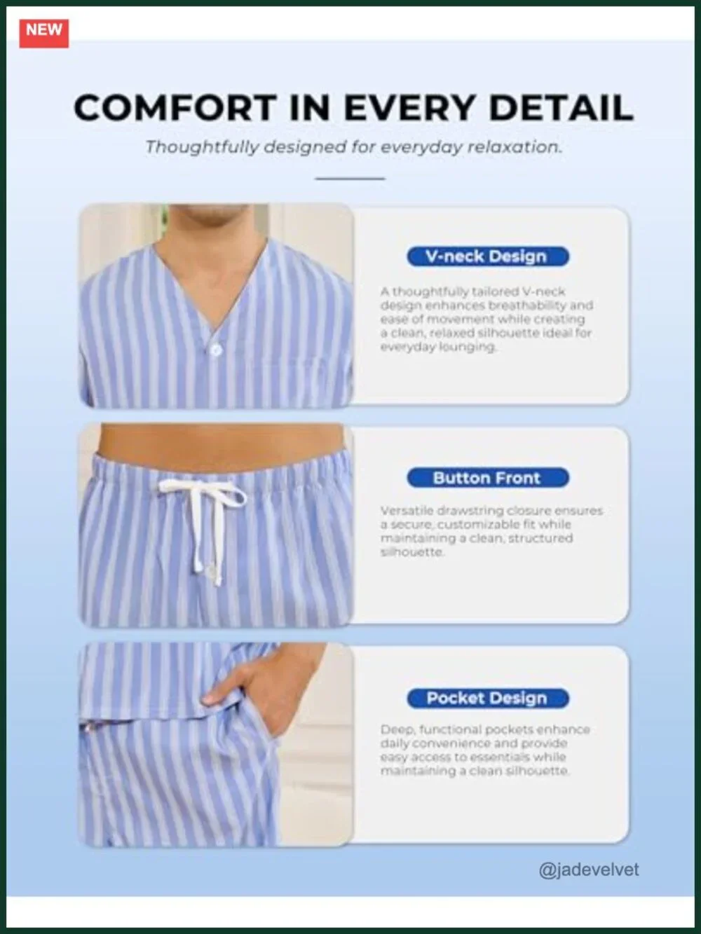 Short Sleeve Pajama Set with Pockets and Button Fly